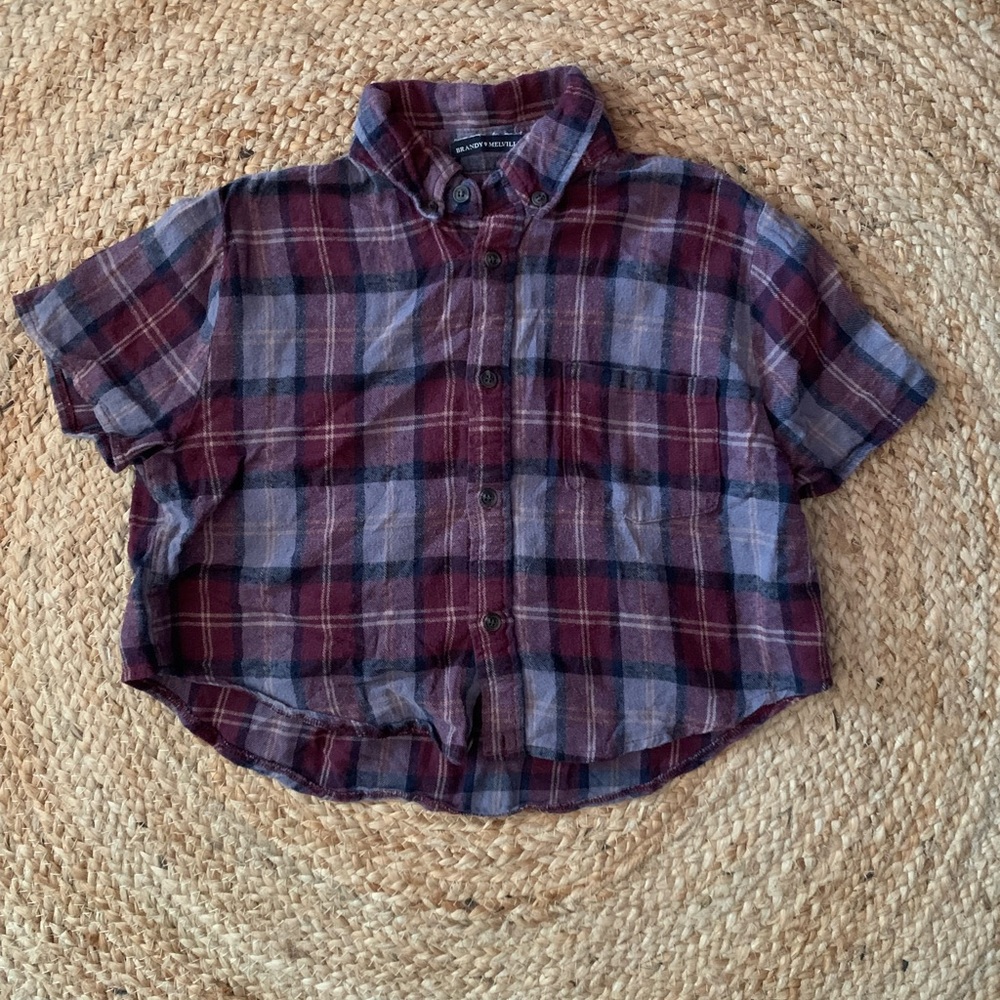 Brandy Melville short sleeve flannel